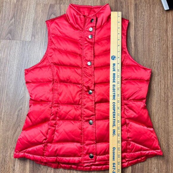 INC International Concepts Down Puffer Vest Womens L Red Full Zip‎ Snap FLAW - Picture 9 of 9
